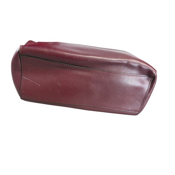 Coach Turnlock Leather Tote Bag Oxblood Burgundy Pebbled Gold Hardware - Picture 8 of 14